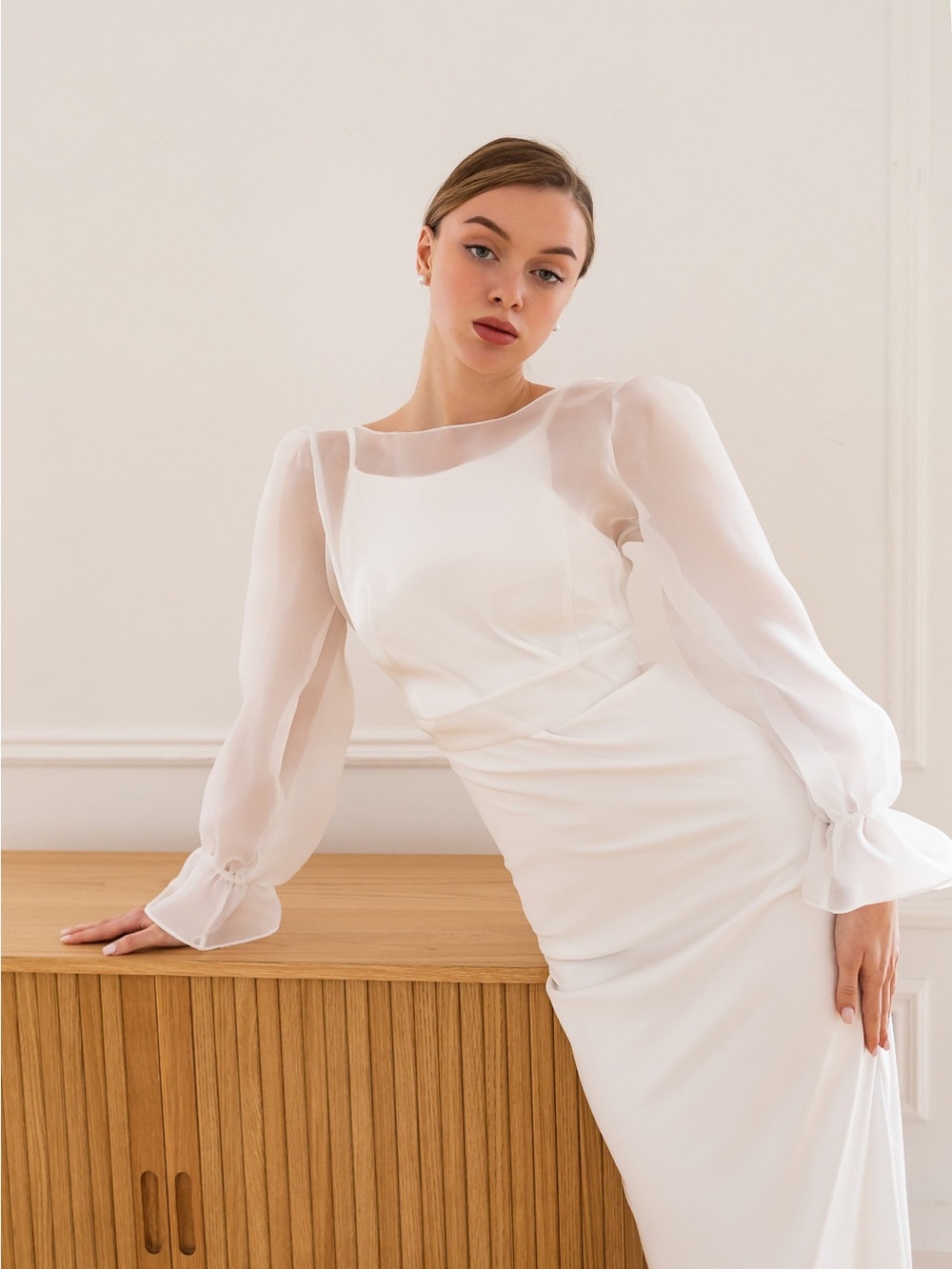 SILKGARDENSTEFA Organza Wedding Topper size M IVORY